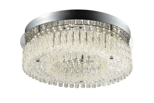 Tiena 24w LED Crystal Ceiling Light, Large in Polished Chrome, Crystal 4000k
