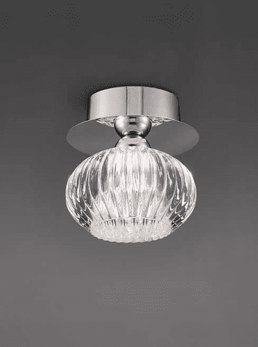 Tizzy Flush Downlight 1 Light Chrome Finish Ripple Glass GSBCF5749