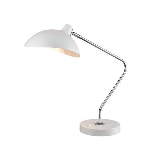 1 Light Matt White And Chrome Table Desk Lamp GSBTL515