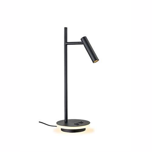 2 Light Black LED Desk Lamp With Illuminated Base And Reading Light GSBTL604