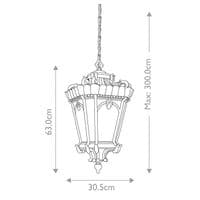 Tournai 3 Light Extra Large Chain Lantern KL-TOURNAI8-XL