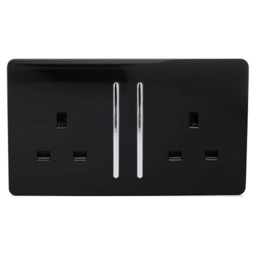 Trendi, Artistic Modern 2 Gang 13Amp Long Switched Double Socket