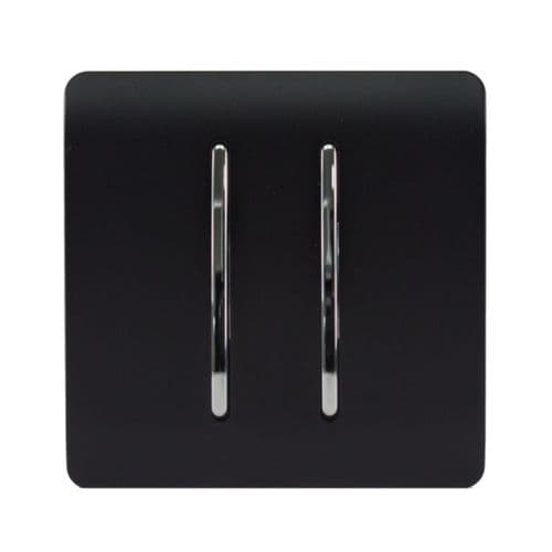 Trendi, Artistic Modern 2 Gang Doorbell Matt Black Finish