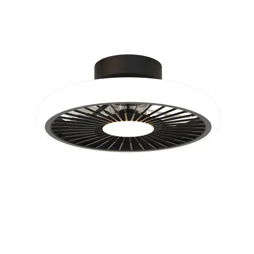 Turbo LED Dimmable Ceiling Light DC Reversible Fan, Black