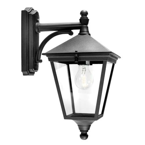 Turin 1 Light Down Wall Lantern T2-BLACK