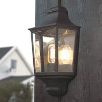 Turin 1 Light Half Lantern T9-BLACK