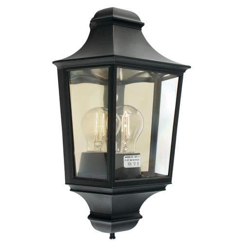 Turin 1 Light Half Lantern T9-BLACK