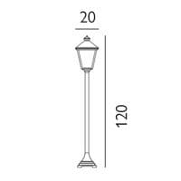 Turin 1 Light Post Pillar T4-BLACK