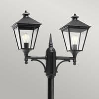 Turin 2 Light Twin Lamp Post T6-BLACK