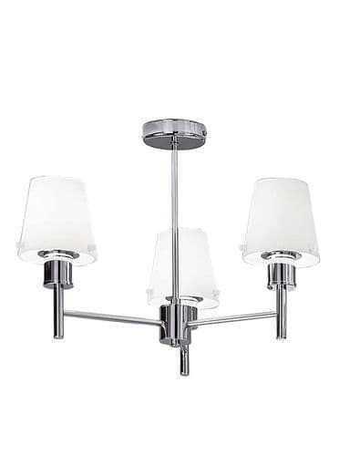 Turin Semi Flush 3 Light Chrome Opal Glass Shade GSBFL2126/3/991
