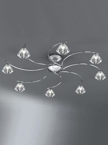 Twista 8 Light Semi Flush Chrome Clear Crystal Glass GSBFL2162/8