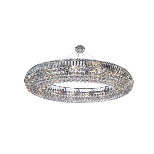 Vesuvius Oval 24Lt Ceiling, Chrome With Clear K9 Coffins Trim & K5 Ball Drops