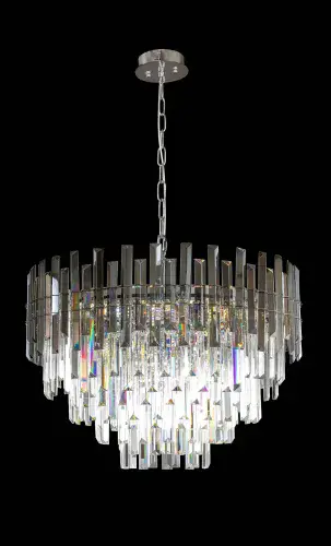 Victoria Circular Mirror Black Crystal light Pendant LL6910