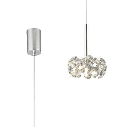 Villamoura 1 Light G9 2m Single Pendant With Polished Chrome And Crystal Shade