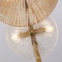Wagon Wheel 6Lt Floor Lamp- Bronze Metal, Clear, Amber Glass