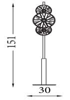 Wagon Wheel 6Lt Floor Lamp- Bronze Metal, Clear, Amber Glass