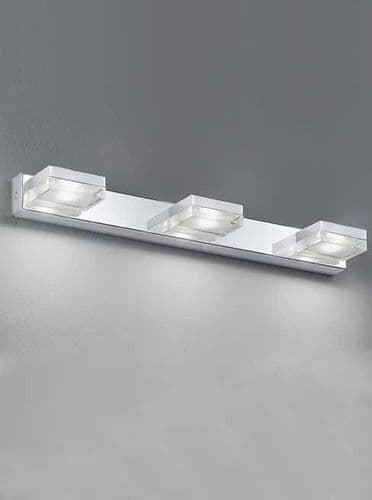 3 Light Chrome IP44 LED Wall Fitting GSBWB049