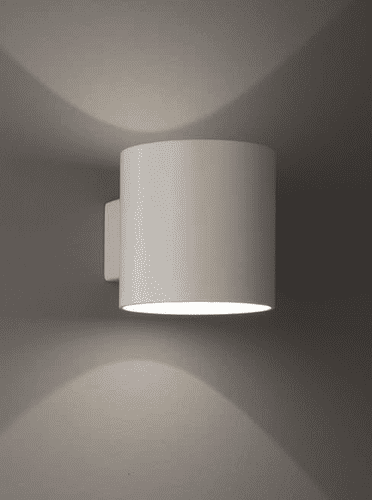 1 Light Satin White Cylinder Wall Light GSBWB067
