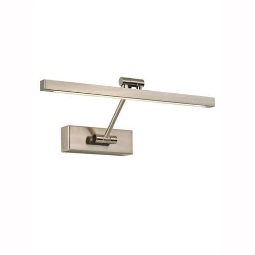 1 Light Nickel LED Square Section Picture Light 8W With Adjustable Head GSBWB085