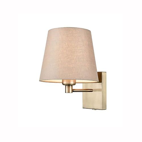 1 Light Bronze Switched Wall Bracket With An Taupe Linen Shade GSBWB138/1176