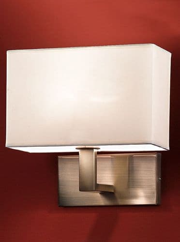 1 Light Bronze Fitting With A Rectangular Off White Fabric Shade GSBWB979/9892