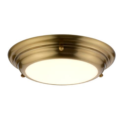 Welland 1 Light Mini LED Flush Light - Aged Brass WELLAND-F-S-AB