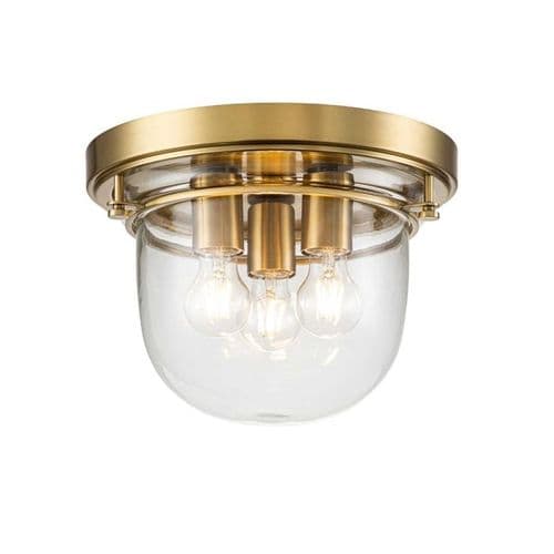 Whistling 3 Light Flush Mount - Brushed Brass QZ-WHISTLING-F-BB