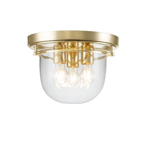 Whistling 3 Light Flush Mount - Polished Brass QZ-WHISTLING-F-PB