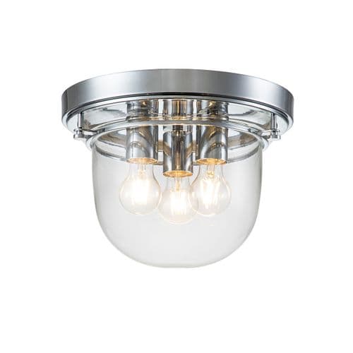 Whistling 3 Light Flush Mount - Polished Chrome QZ-WHISTLING-F-PC