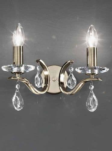 Willow 2 Wall Light Chandelier Bronze With Crystal GSBFL2299/2