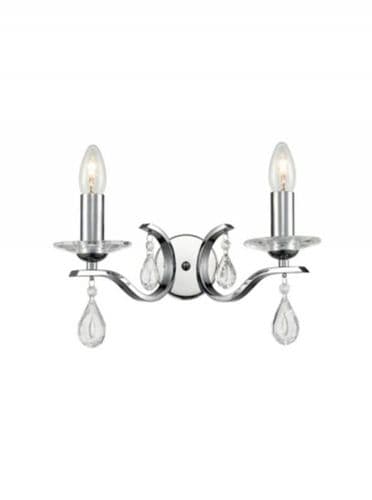 Willow 2 Wall Light Chandelier Chrome with Crystal GSBFL2403-2