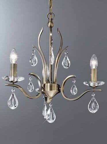 Willow 3 Light Chandelier Bronze with Crystal GSBFL2299/3