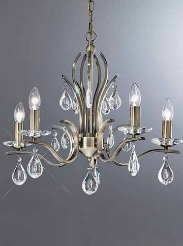 Willow 5 Light Chandelier Bronze With Crystal GSBFL2299/5