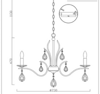 Willow 8 Light Chandelier Chrome With Crystal GSBFL2403-8
