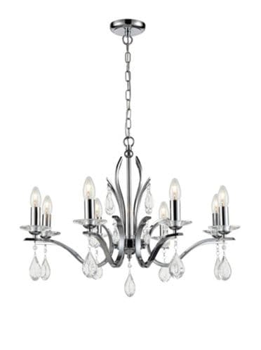 Willow 8 Light Chandelier Chrome With Crystal GSBFL2403-8