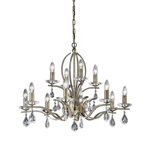 Willow Large 12 Light Chandelier Bronze with Crystal GSBFL2299/12