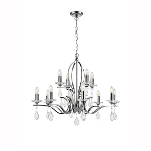 Willow Large 12 Light Chandelier Chrome With Crystal GSBFL2403-12