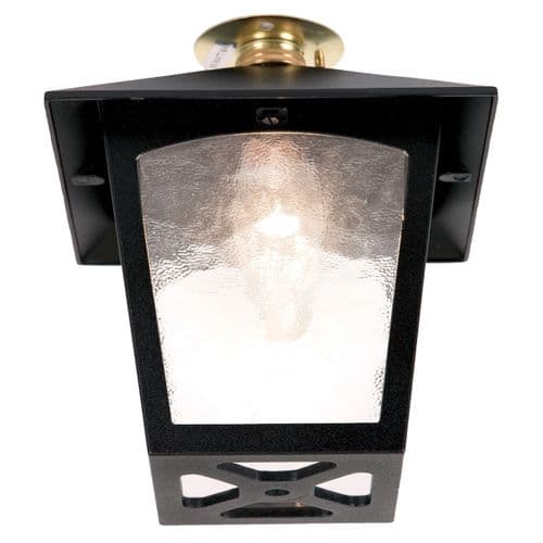 York 1 Light Flush Porch Lantern BL6C-BLACK