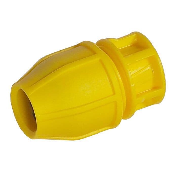 2 x Philmac 20mm end cap compression fittings for yellow gas pipe MDPE