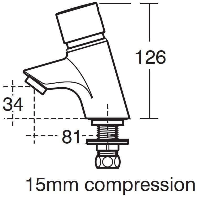 Armitage Shanks B8267AA Avon 21 push button selfclosing basin taps in