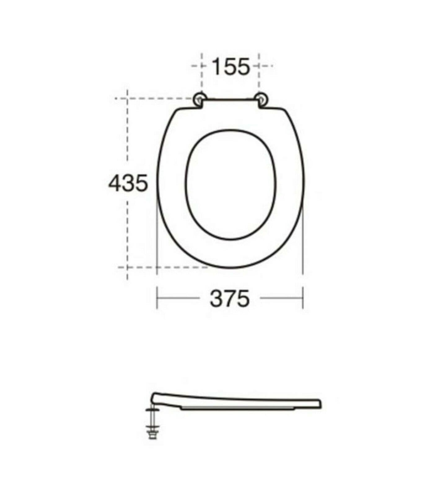 Armitage Shanks Contour 21 toilet seat White Bottom fix S405901