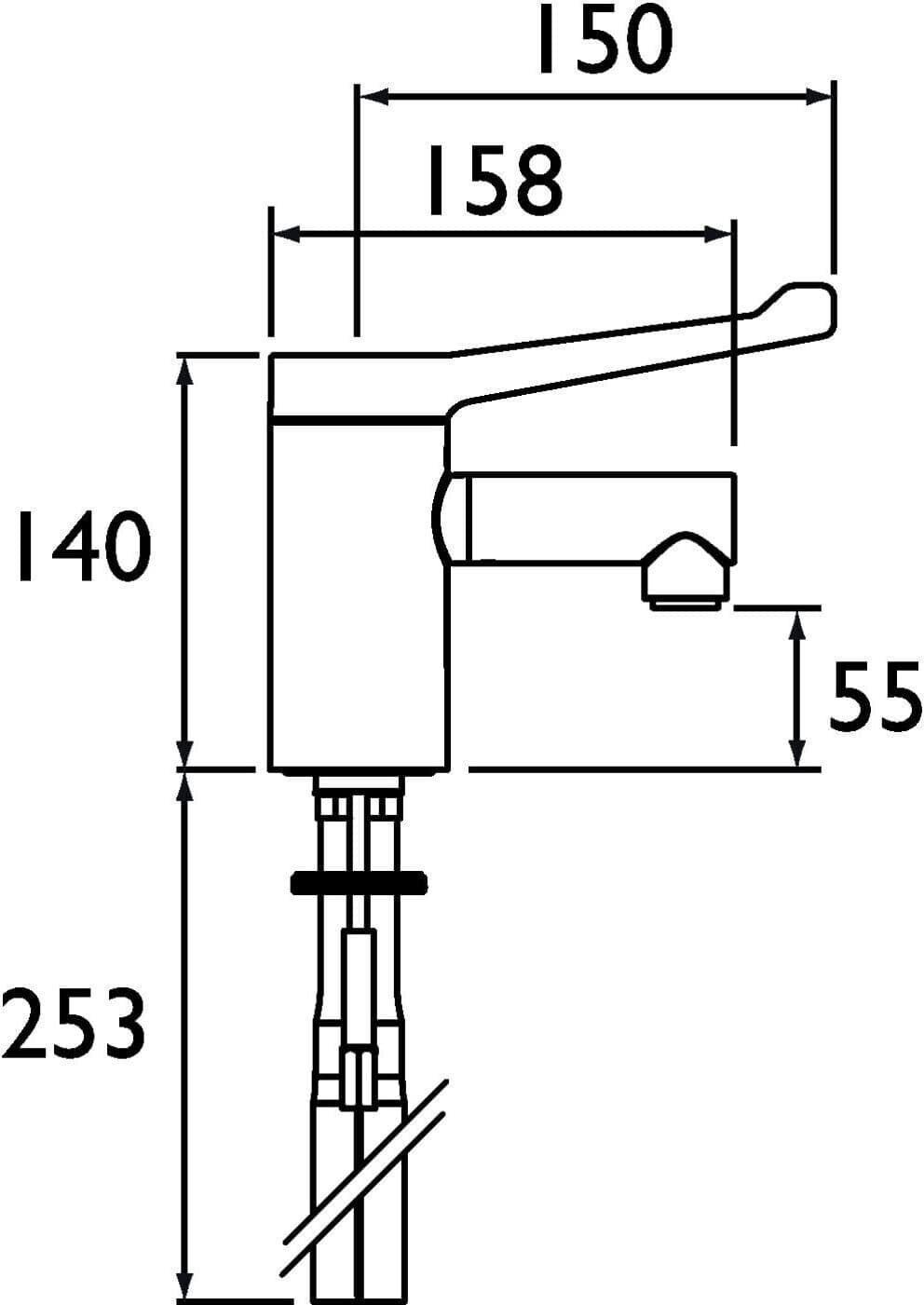 Bristan SOLO2T3LL thermostatic basin mixer with long lever & copper