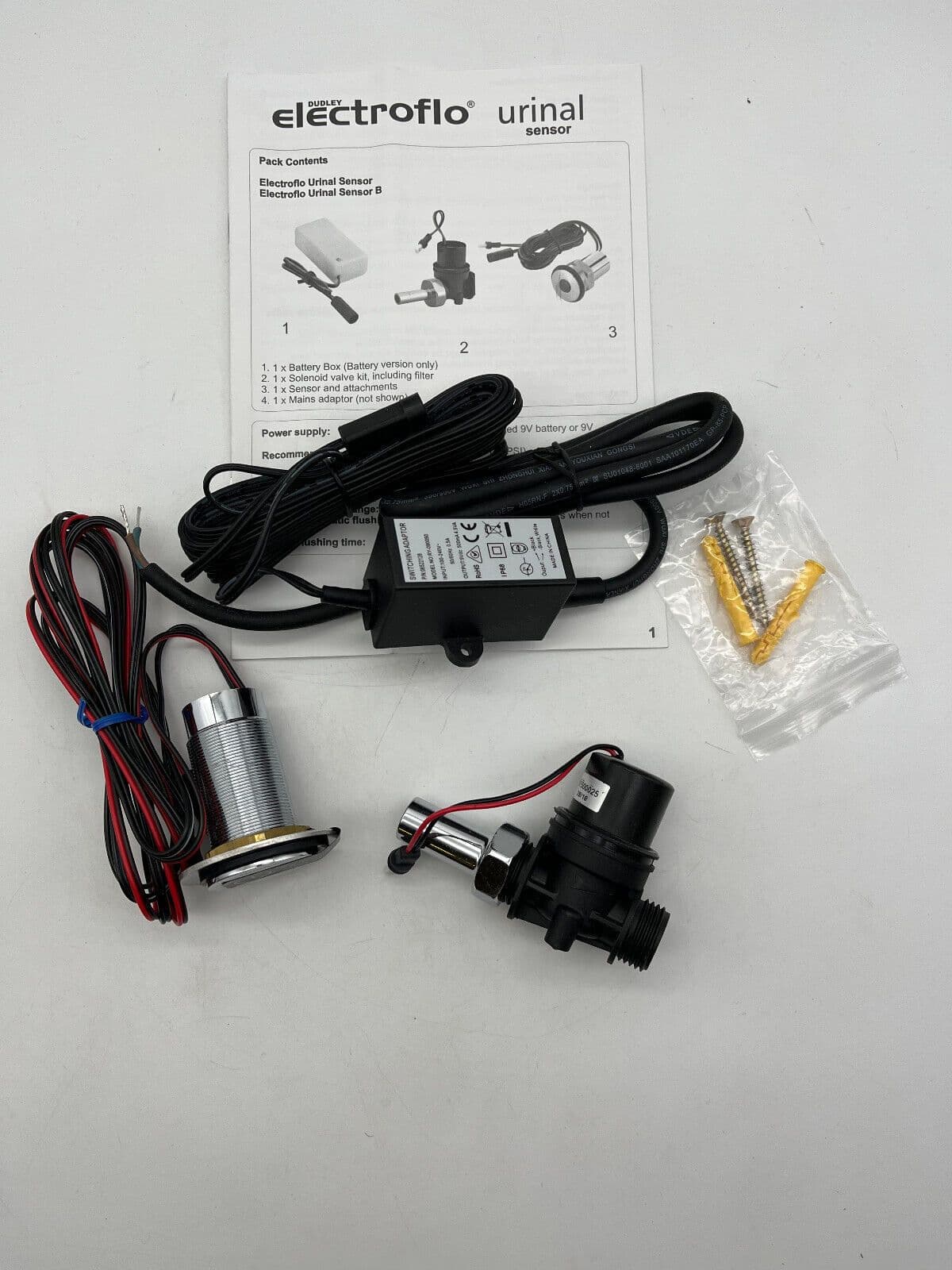 Dudley Electroflo touch free urinal sensor kit in chrome Mains powered