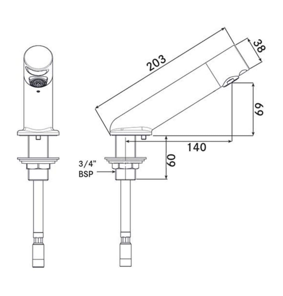 DVS Aquarius no touch sensor tap kit mains powered s/steel AT03001