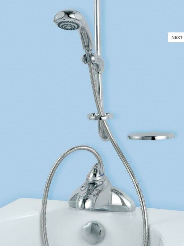 Mira Excel thermostatic bath / shower mixer tap & shower riser kit 1