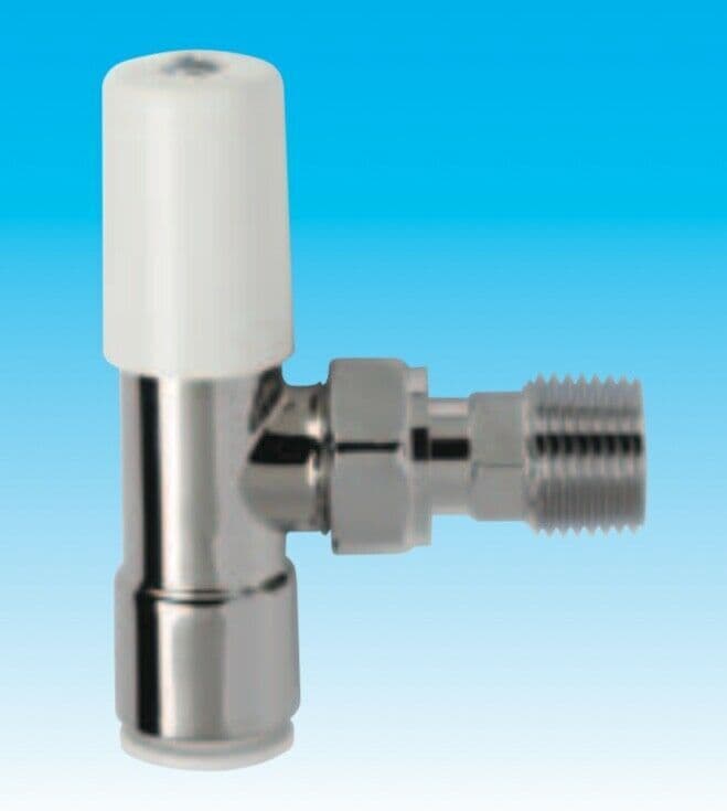 Myson Matchmaster 15mm angled push fit lockshield radiator valve MR15LACDPF