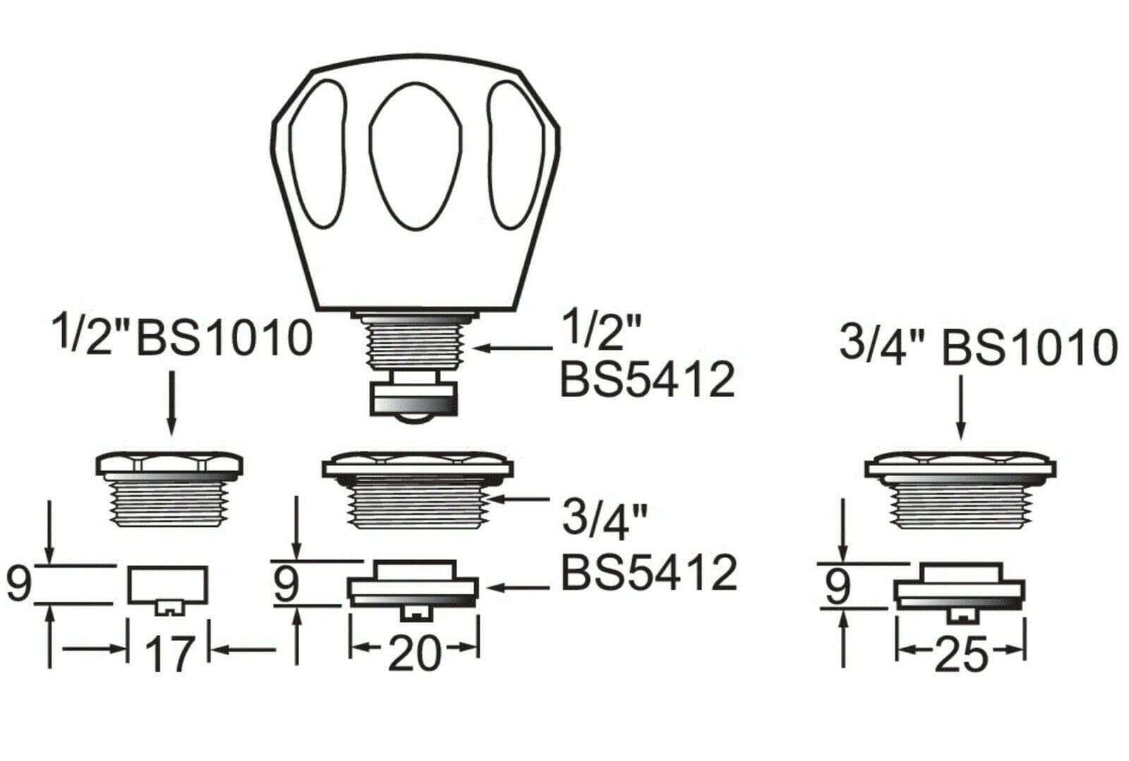 Pair of Deva MCK001 universal tap conversion kits for basin bath