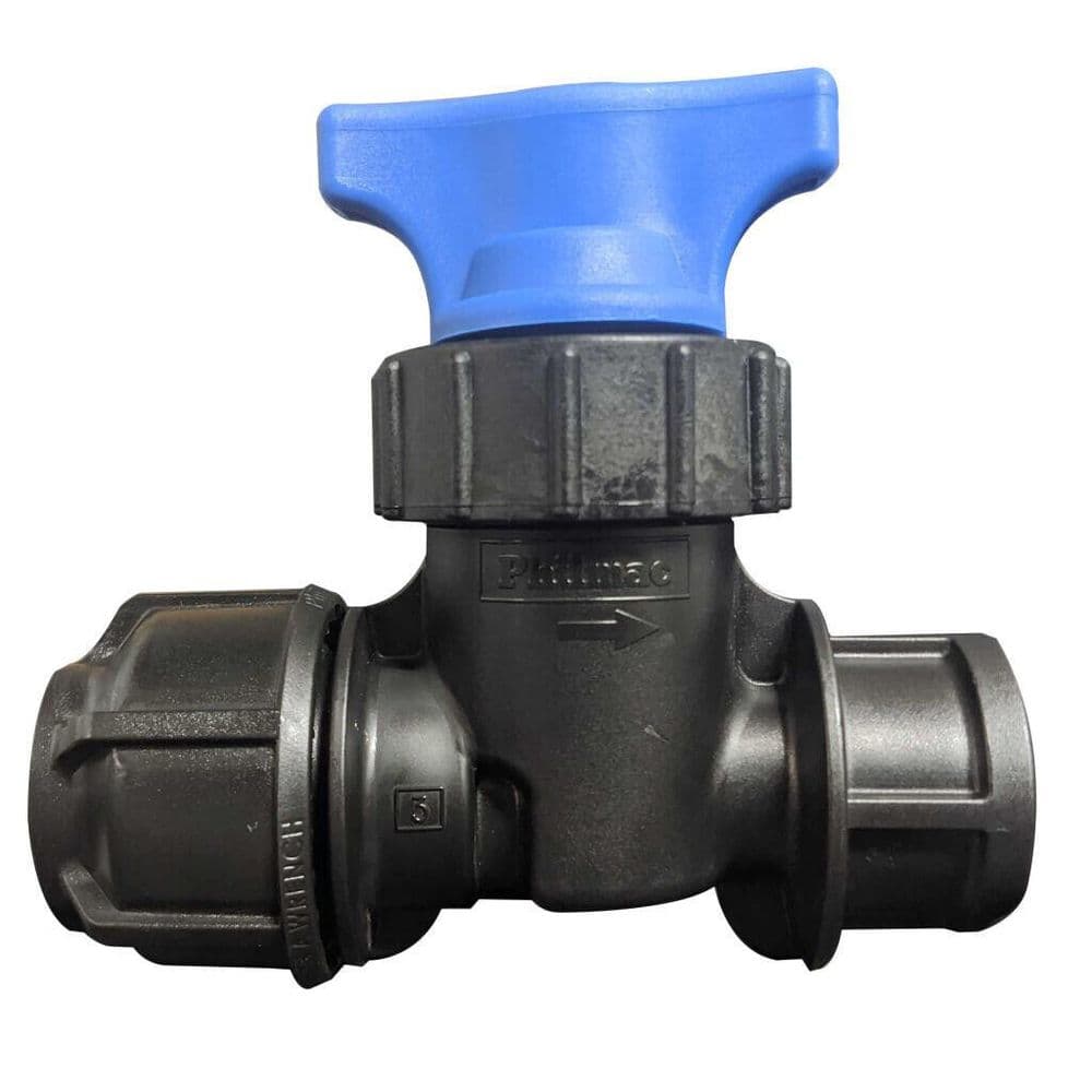 Philmac 32mm 1" x 1" female iron stopcock Metric / imperial stop tap cock