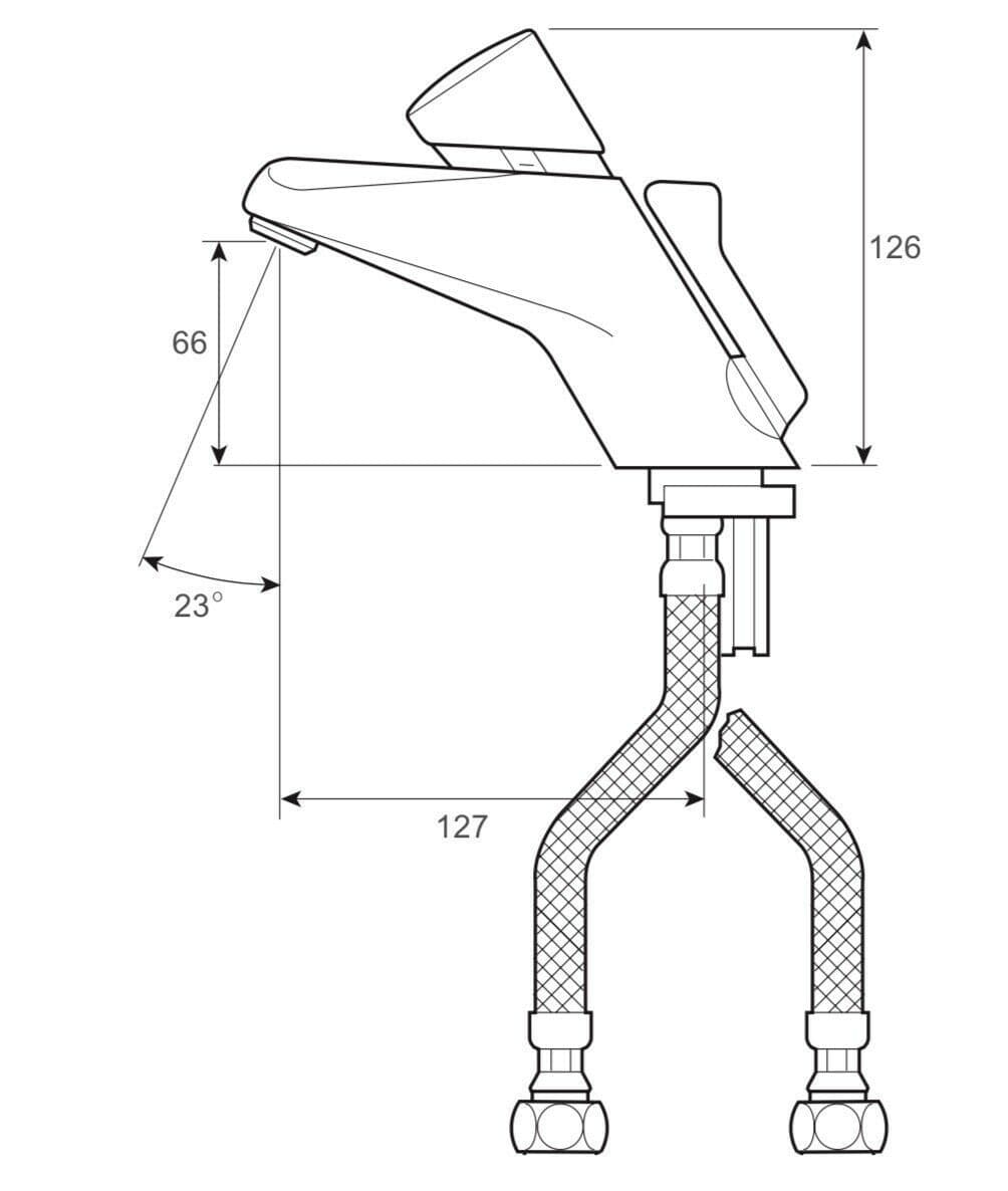 Rada Presto push button selfclosing basin mixer tap temp TF2020S 1536 008
