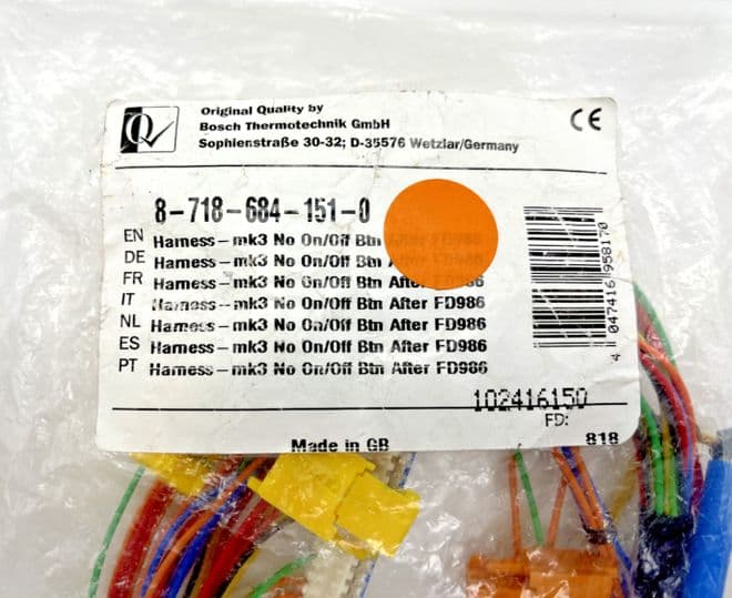 Worcester Bosch wiring harness 87186841510